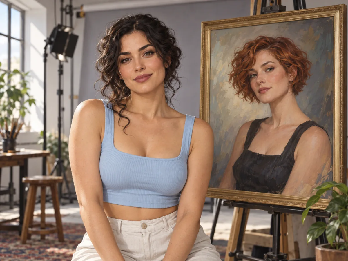 AI-generated fictional adult model in clothing, used as an editorial illustration